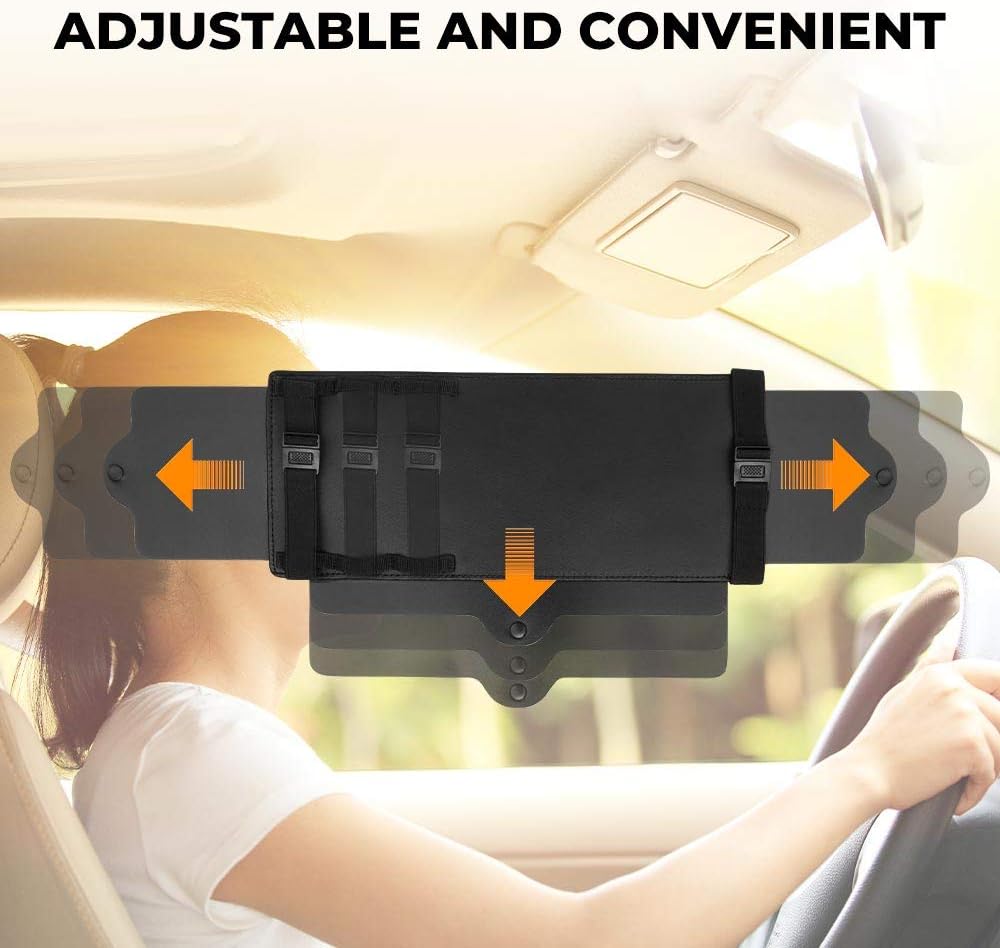 JoyTutus Car Sunshade Extender - Adjustable Sun Visor Protects from Anti-Glare and UV Rays - Windshield Sunshade - 2 Pack for Cars & SUVs