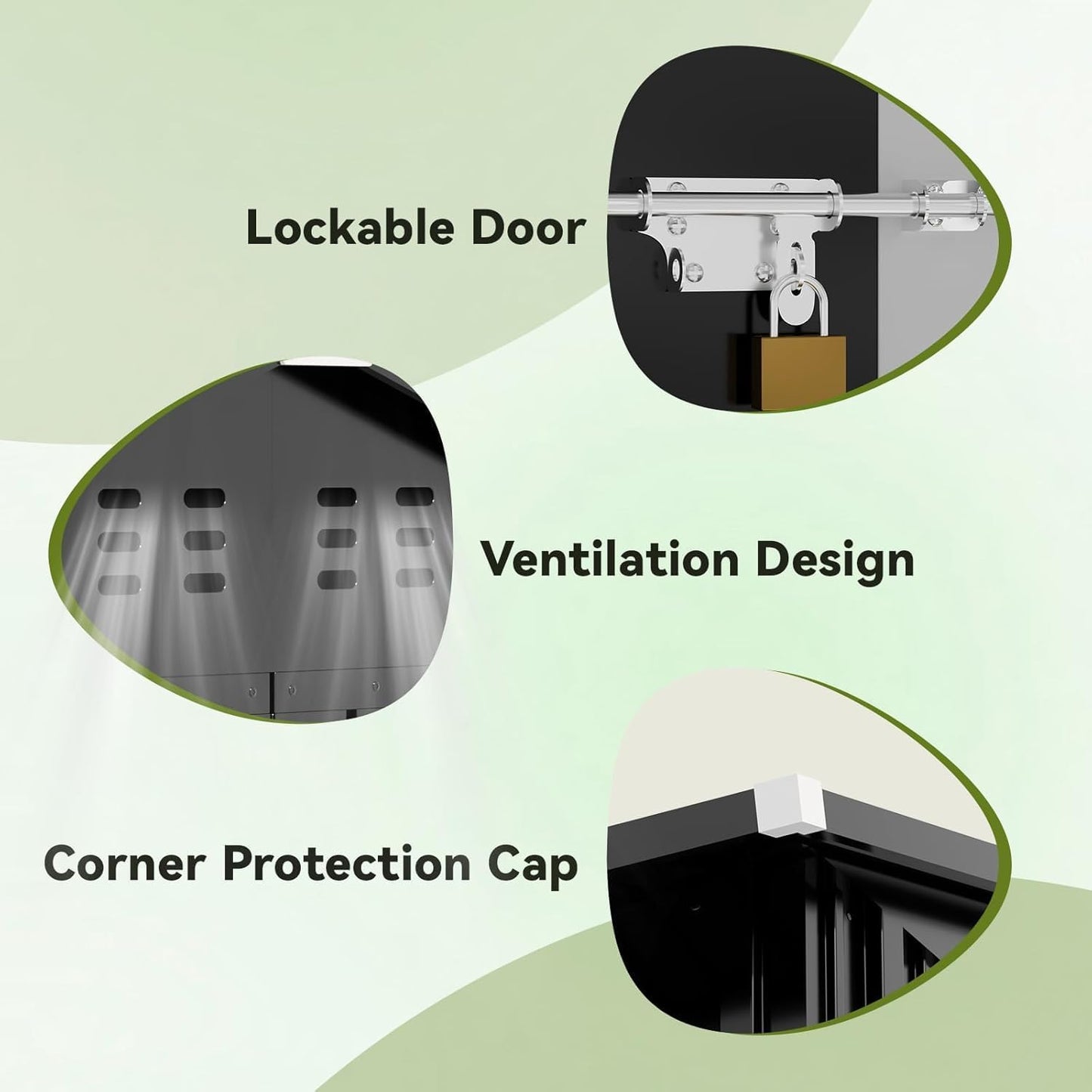 COMHOMA Shed Outdoor Storage Shed Metal,Lockable Doors Tool Sheds with Sloping Roof,Steel Garden Shed with Air Vent for Backyard,Patio,Lawn,Poolside (Grey, 6'*4')