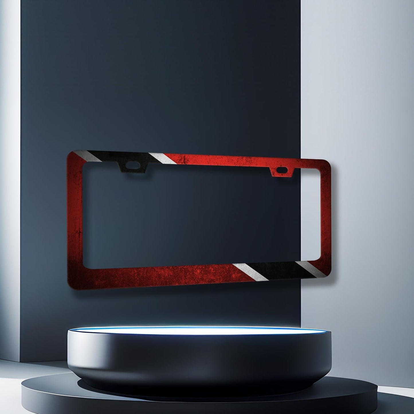 Trinidad and Tobago Flag License Plate Frame Flag License Plate Holder Stainless Steel Funny Colorful Car Accessories Decoration 6.3" X 12.3" with 2 Holes Screws