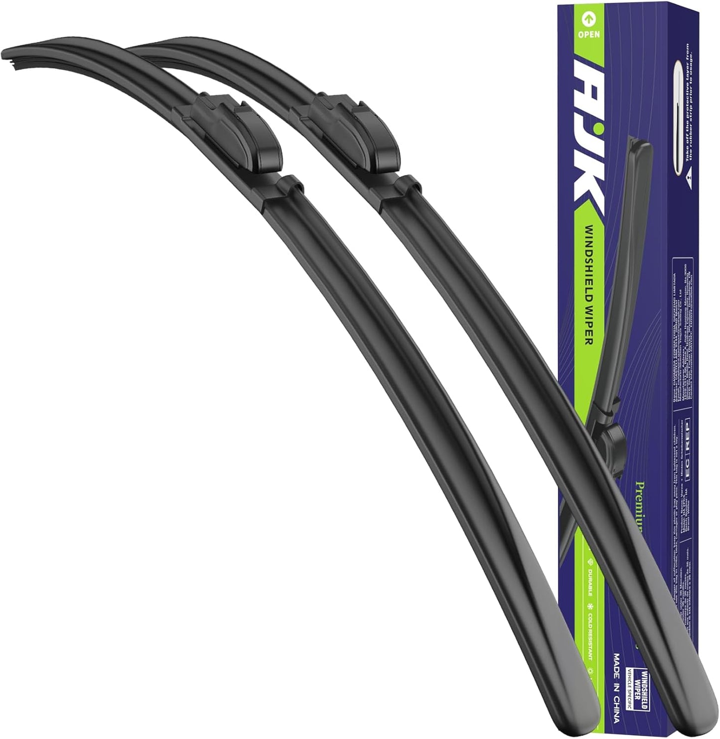 AJK Front Windshield Wiper for Jeep Gladiator 2020 2021 2022 2023 2024, Original Equipment Window Wipers Blades, Conventional, Vehicle Specific Fit, Pack of 2