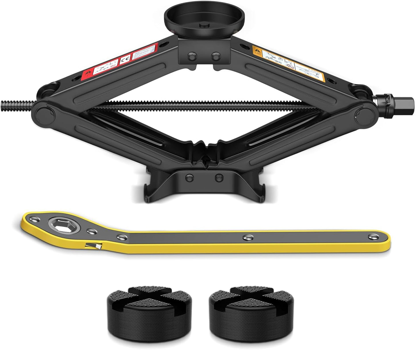 Portable Car Scissor Jack 2 Ton, Rubber Top Car Lift Jack with Ratcheting Handle,Tire Changing kit for Auto SUV MPV