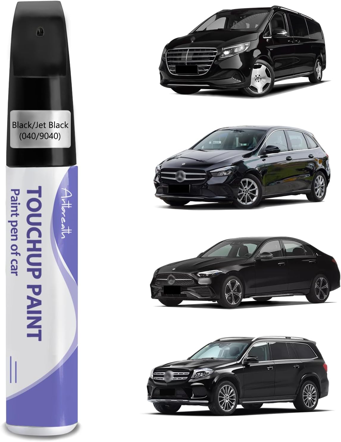 Touch Up Paint for Mercedes Benz Black/Jet Black (040/9040)-Exact Match–Chips and Nicks TouchUp Paint Pen Scratch Repair Car Accessories Car Paint Pen for Erase Car Scratches