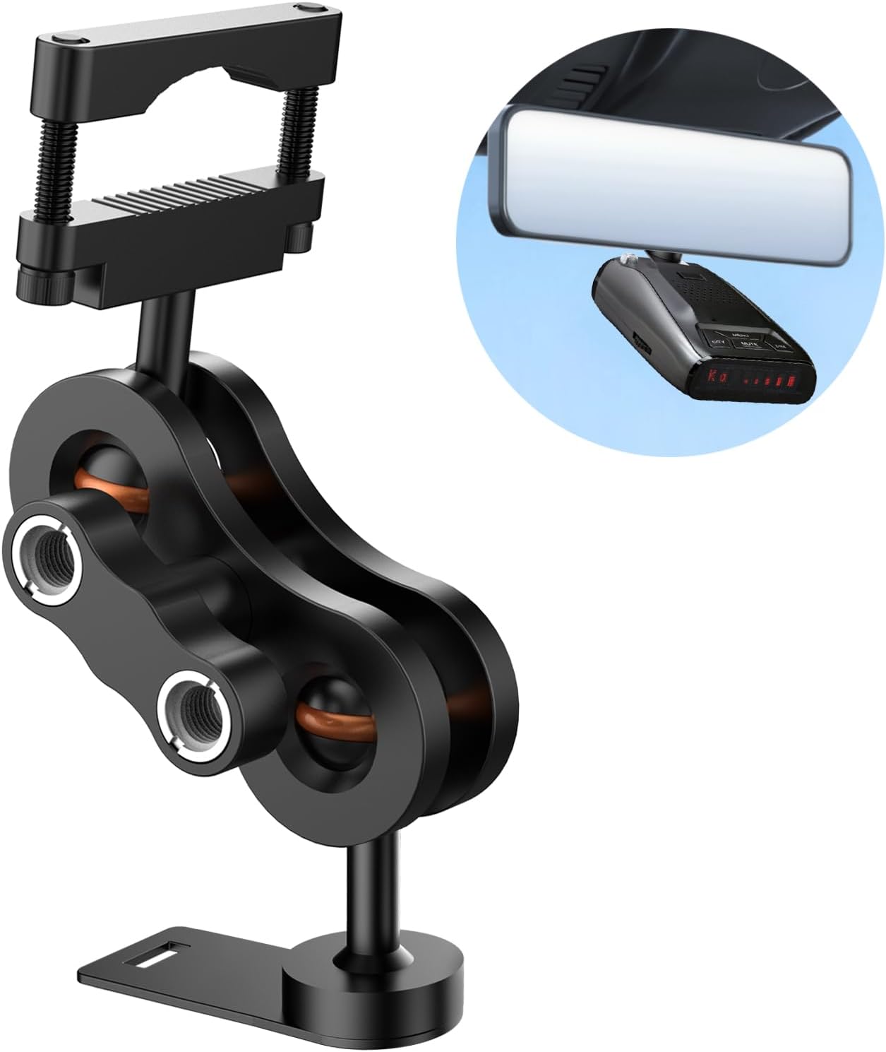 Radar Detector Mount Rearview Mirror Bracket,Car Truck Mirror Radar Mount Bracket,Aluminum Rearview Mirror Rod Mount (for Uniden Radar Detector)