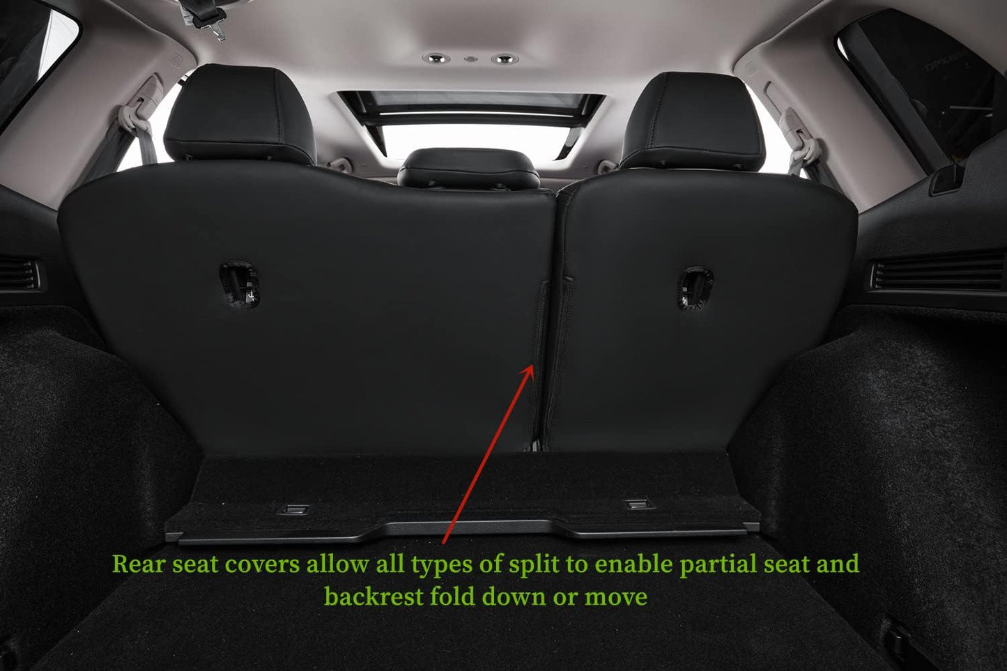 coverdream Custom Seat Covers Compatible with Select Honda CRV 2015 2016 Models - Leatherette (Black/Gray,Full Set)