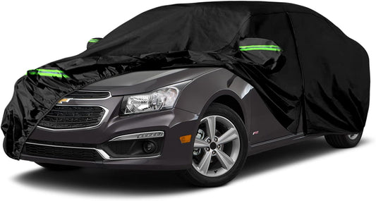 Waterproof Car Cover Compatible with Chevrolet Cruze L/LS/LT/Premier 2008-2025, 6 Layers All Weather Car Covers with Zipper Door for Snow Rain Dust Hail Protection