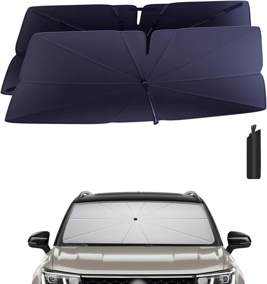 Windshield Sun Shade Umbrella for 2022-2025 Volkswagen VW Taos Accessories: Custom Fit 240T Silver, Double Thickened Foldable Sunshade Window Sun Visor, Ultimate 99% UV Blocking for S/SE/SEL/Trendline