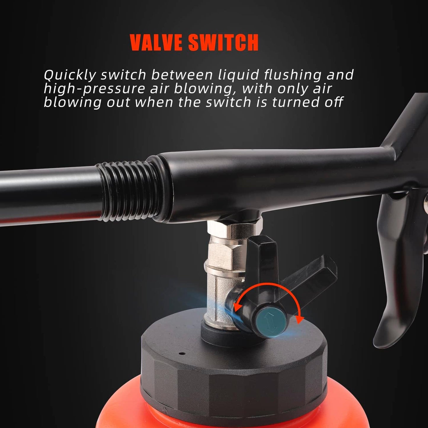 SPTA High Pressure Car Cleaning Gun, Cleaning Gun, Car Interior Washing Kit, Detailing Wash Gun with Metal Spinner for Seat Carpet Roof Dashboard, Essential Car Detailing Kit, 1L Bottle