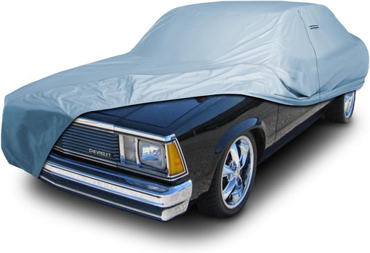 iCarCover Premium Car Cover for 1973-1977 Chevy Malibu Coupe Heavy Duty Waterproof All-Weather Automobiles Custom Fit Indoor Outdoor UV Snow Protection Covers with Straps and Bag