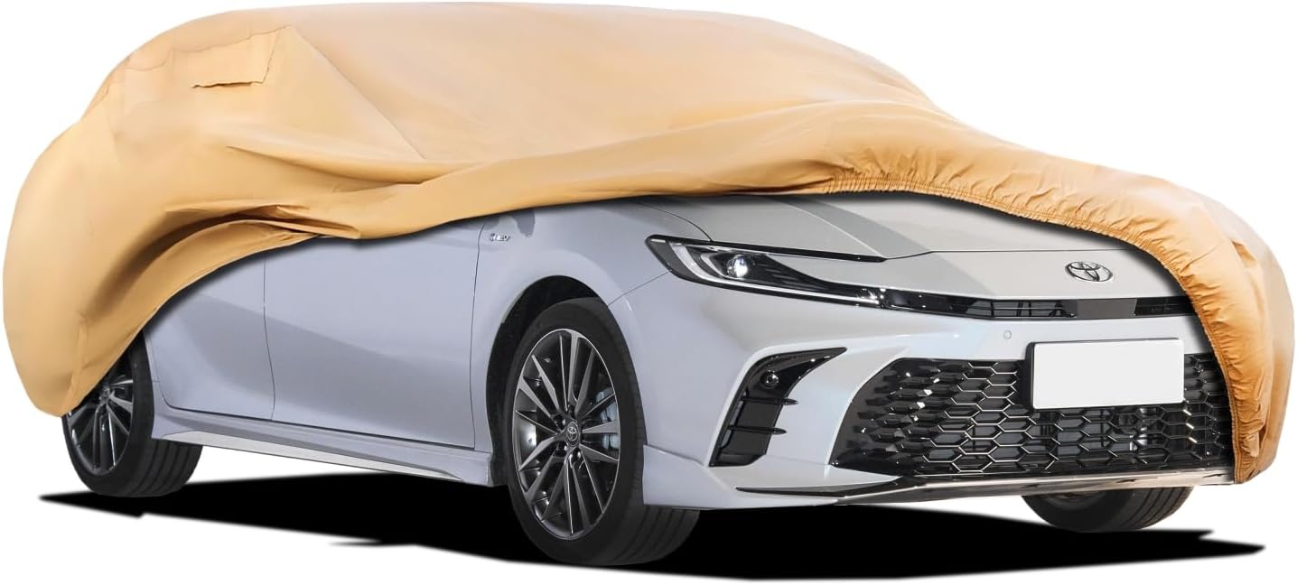 Heavy Duty Outdoor Car Cover Custom Fit for Toyota Camry, Windproof All Weather Waterproof Sun Rain UV Dust Snow Protection Outdoor Car Covers