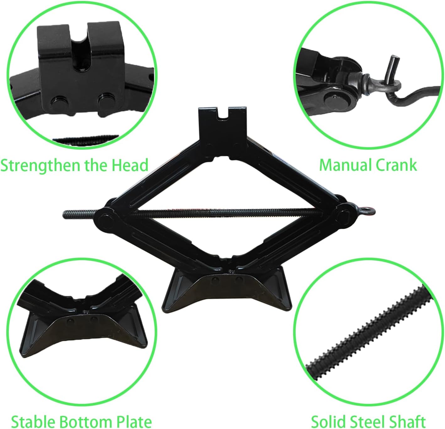 Scissor Car Jack, Scissor Jack with a Maximum Capacity of 2.0 Tons, Heavy Lifting Jack, Used for/SUV/MPV tire Repair and Replacement Tools, with Crank Handle (Hand Crank-2.0 tons)