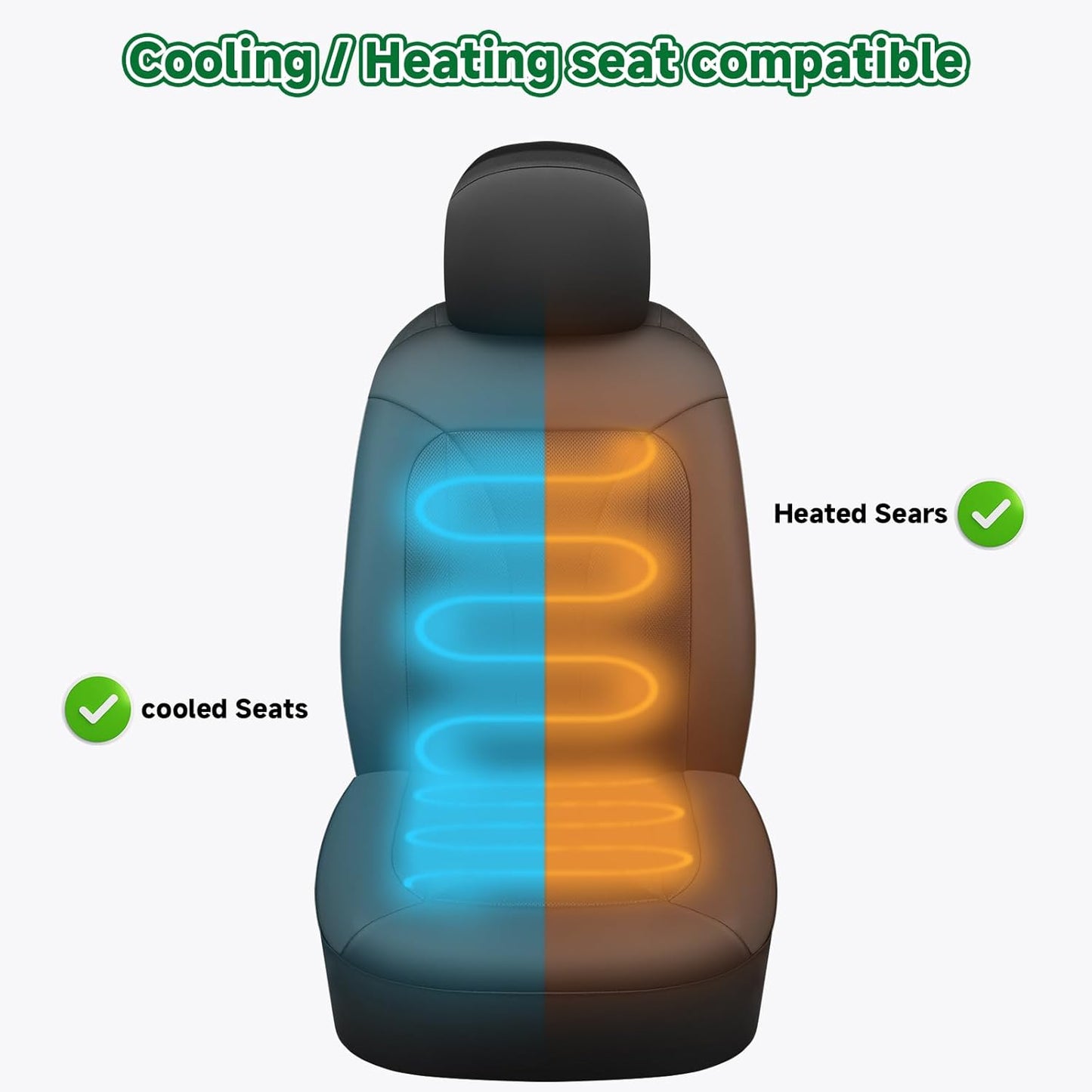 GIANT PANDA Fit Chevy Silverado 1500 2500 3500 Front Car Seat Cover, 3D Air Mesh Breathable Seat Protector, Black(2-Pack)