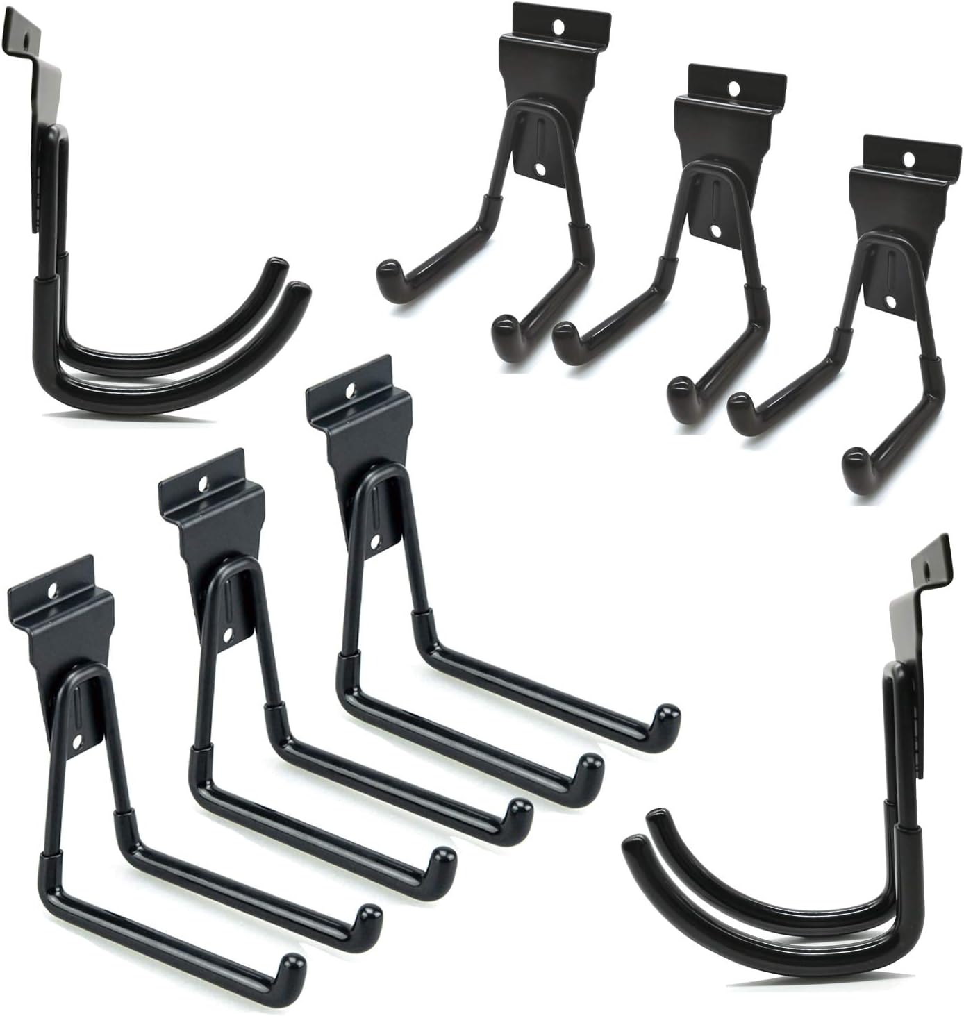 Slatwall Hooks - Black Garage Accessories, 8 Pack