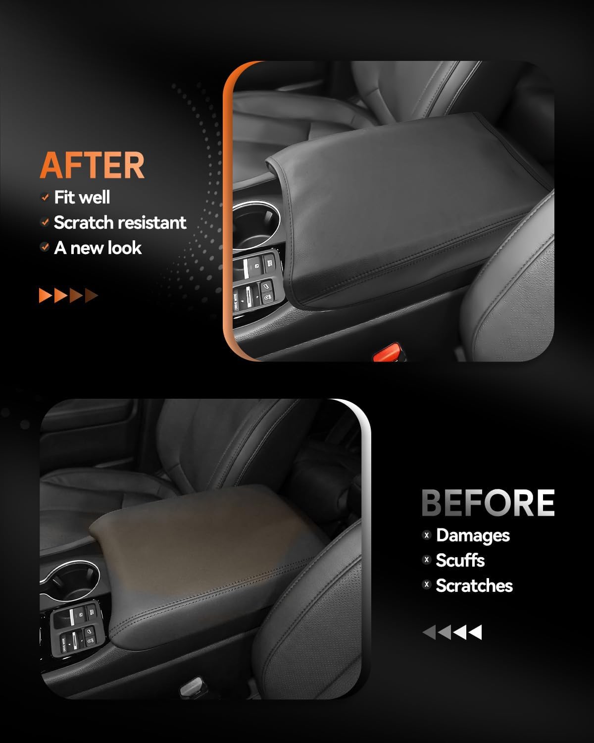 CDEFG for Honda Pilot 2023-2025 Center Console Cover Armrest Box Cover for Pilot (Sport, EX-L, Touring, TrailSport, Elite, Black Edition) 2023 2024 2025 Accessories Console Arm Rest Protector