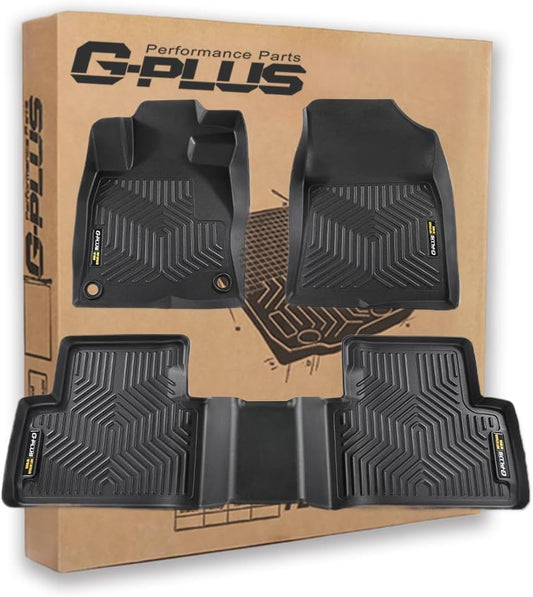 G-PLUS Floor Mats Compatible with Honda Civic 2016-2021 Coupe/Sedan/Fit Civic Hatchback 2017-2021/Fit 16-21 Honda Insight TPE All Weather Full Cover Protection 3 Piece,Black
