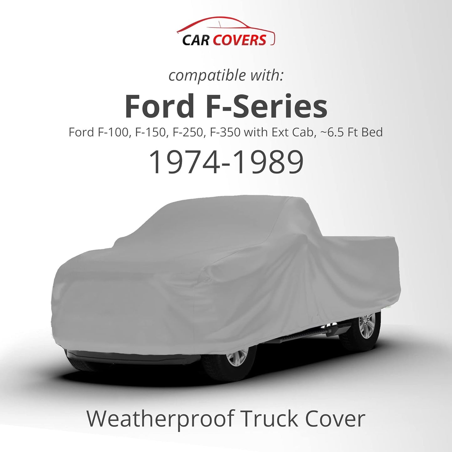Car Covers Weatherproof Max Truck Cover & Warranty Compatible with Ford 1974-1989 F-100 Extended Cab, 6.5– Outdoor Cover, Prevents Theft with Cable Lock
