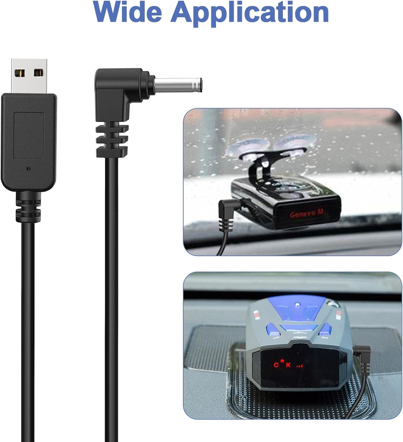 Radar Detector Power Cable, USB to RJ11 DC3.5 Cable,Replacement Radar Detectors Power Cable,for Escort Unide Radenso XP Beltronics Cob'r'a Whistler Radar Detector (DC3.5-9.84FT)