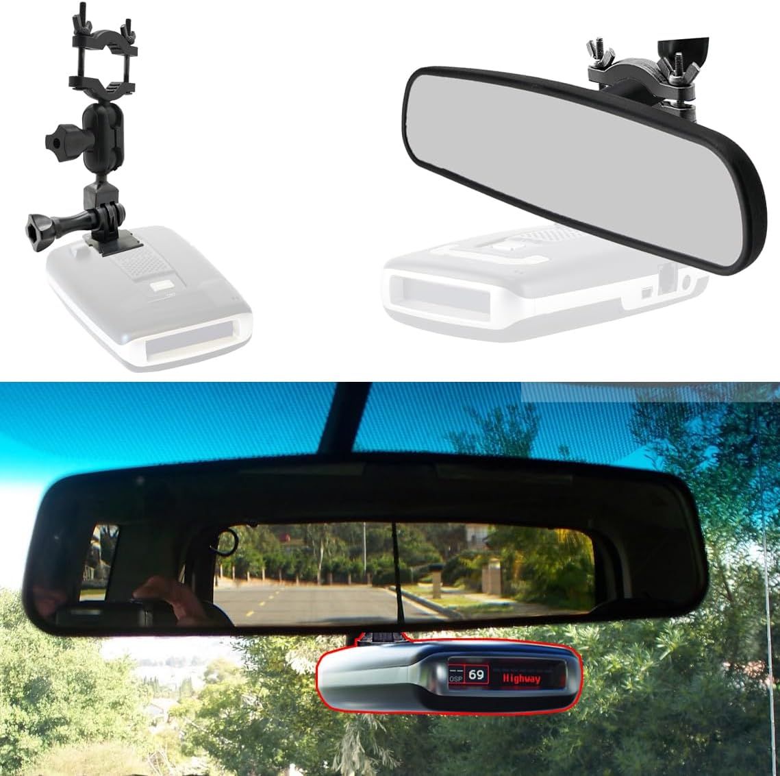 Easy Install Car Rearview Mirror Radar Detector Mount for Escort Max / Max 2 from 2015-2019 Radar (THIS IS NOT FOR MAX360C or the 2020 revised MAX3 that use MAGNETIC dock radar)