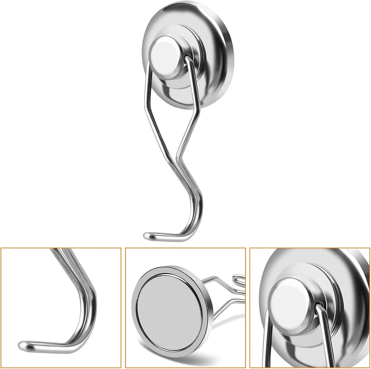 DIYMAG Swivel Swing Powerful Magnetic Hooks, 100LB (7 Pack) Strong Heavy Duty Neodymium Magnet Hooks Great for Grill, Refrigerator, Kitchen, Office-Length 68mm(2.67in), Diameter 32mm(1.26in)