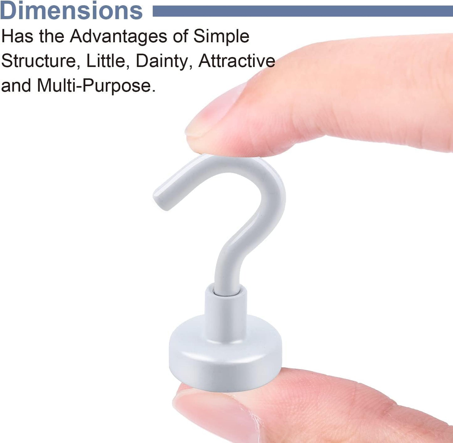 DIYMAG Magnetic Hooks, 30Lbs Strong Heavy Duty Cruise Magnet S-Hook for Classroom, Fridge, Hanging, Cabins, Grill, Kitchen, Garage, Workplace and Office Etc, (20 Pack-White)