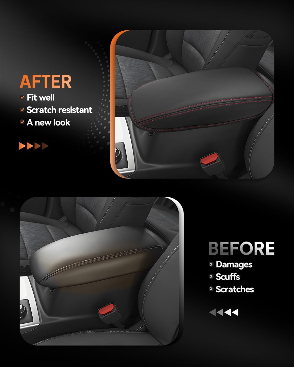 CDEFG for Ford Bronco Sport 2021-2025 Center Console Cover Armrest Box Cover for Bronco Sport 2021 2022 2023 2024 2025 Accessories Console Arm Rest Protector