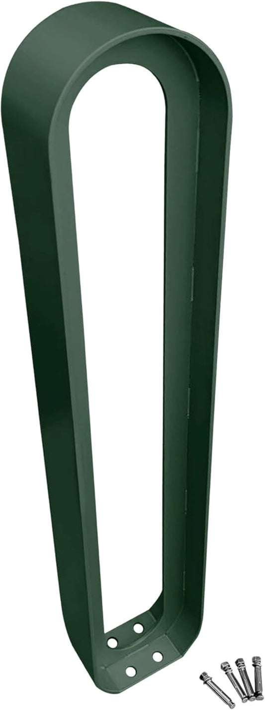 Sandbaggy Modern Commercial Bike Rack | 6.5” x 3” x 35” Oval Design | In-Ground | Anchor Bolts Included (Green, 5)