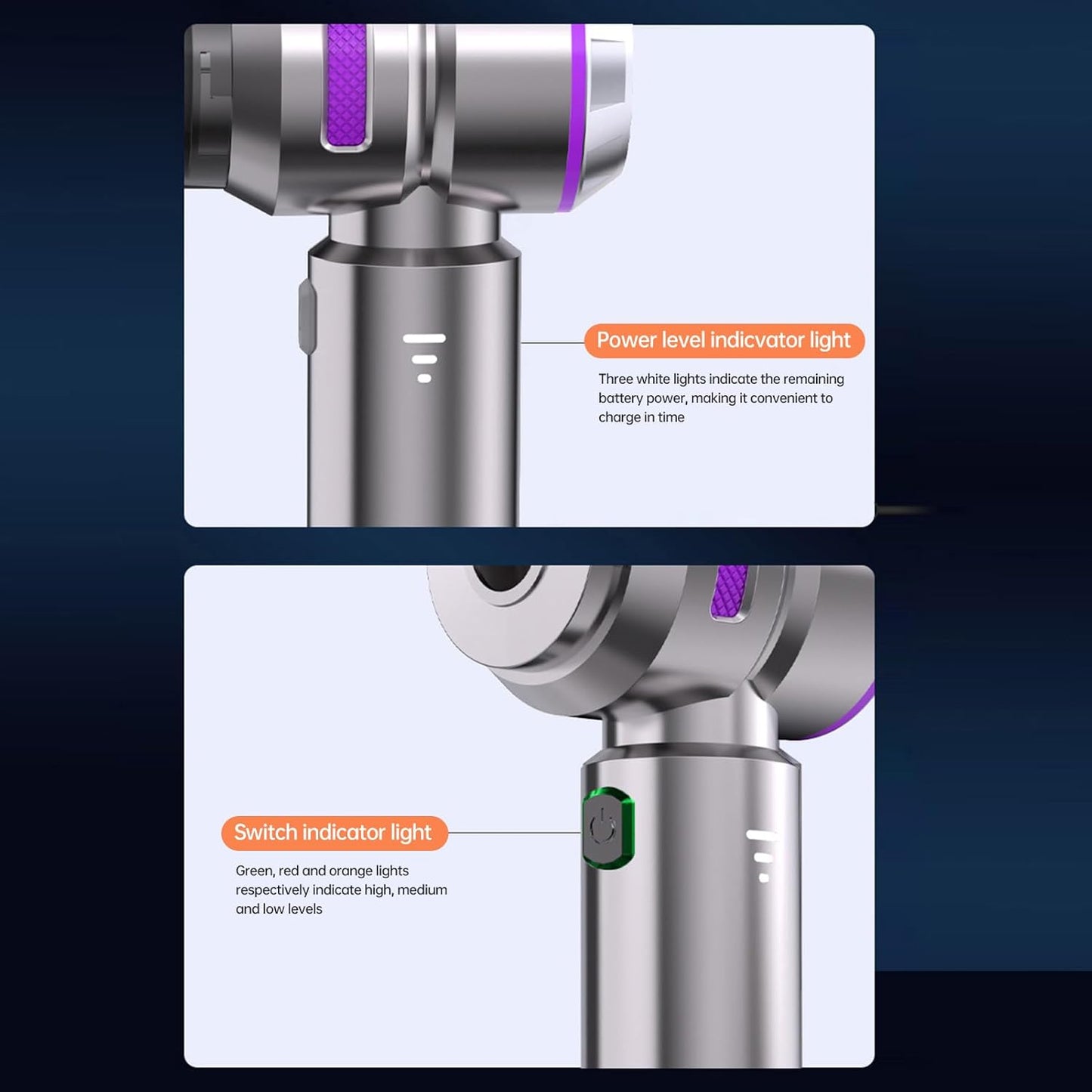 Handheld Car Vacuum Cleaner with Brushless Motor, 16000PA Strong Suction Vacuum & Compressed Air Dusters with LED Light Type C Mini Portable Hand Vacuum Blower for Car Home Office