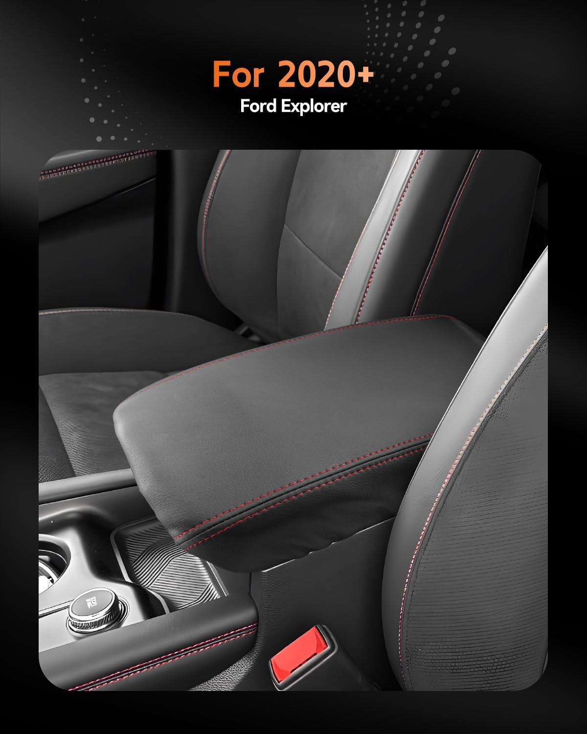 CDEFG for 2025 Ford Explorer Center Console Cover Armrest Box Cover for Explorer 2020 2021 2022 2023 2024 2025 Accessories Console Arm Rest Protector