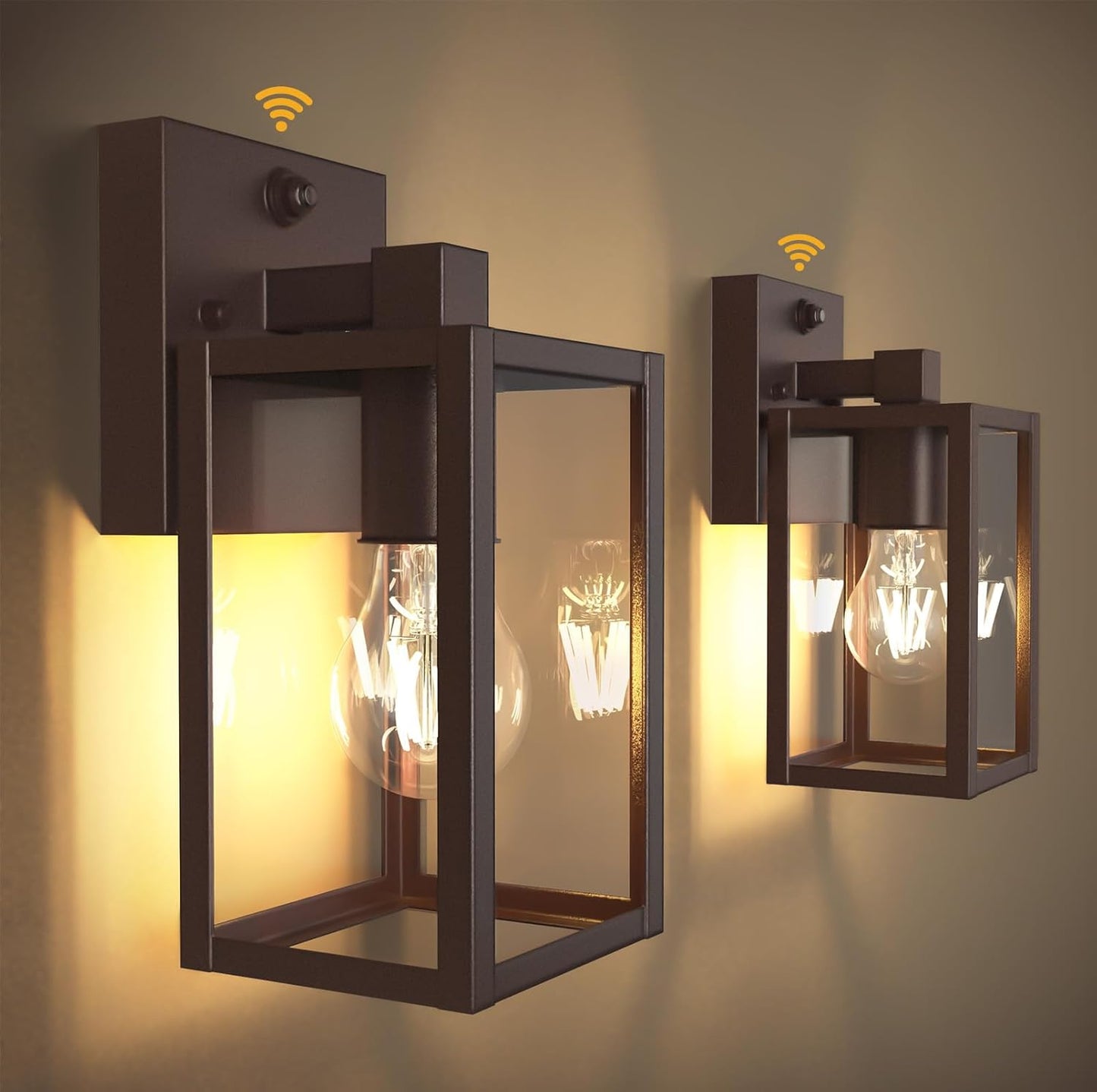 PARTPHONER Dusk to Dawn Outdoor Light Fixtures, 2-Pack Sensor Porch Lights, Waterproof Exterior Wall Sconce Lighting Lamp, Waterproof Wall Lantern for House, Doorway, Garage (Oil Rubbed Bronze)