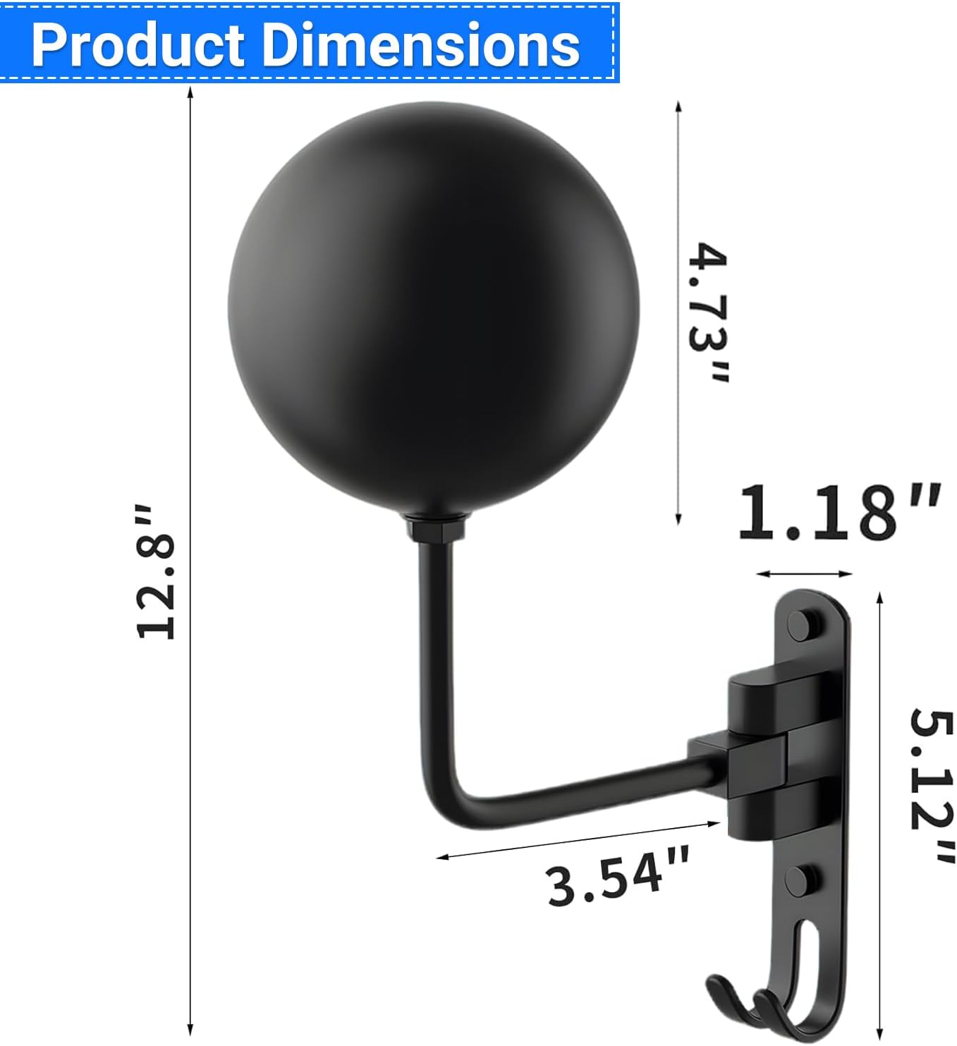 aiGear Motorcycle Helmet Holder, 180°Rotatable Motorcycle Helmet Rack with Double Hooks, Space Aluminum Motorcycle Helmet Holder Wall Mount for Motorcycle Bike Coats, Baseballs, Rugby Helmet (2 Pack)