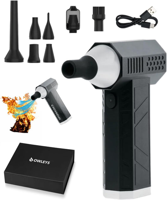 Portable Car Vacuum Cleaner “CrossClean 2-in-1 Vacuum & Air Blower | 120W High-Power | 8 Attachments | 12V Rated Voltage | Cordless, Lightweight & Rechargeable via Type-C Cable