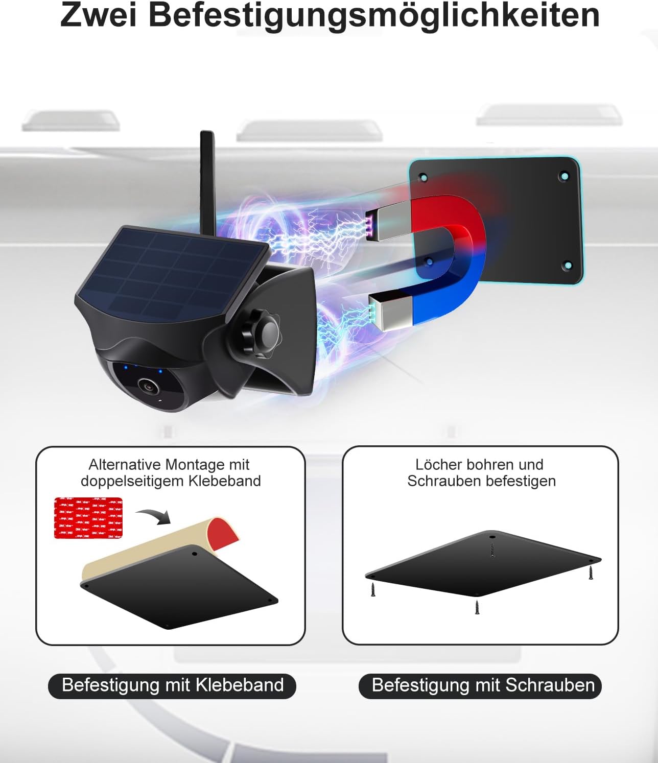 Metal Plate for Magnetic Wireless Backup Camera - Converts Fiberglass/Plastic to Magnetic Surface for Non-Metal Vehicles, Includes Double-Sided Tape & Screws for Trucks/RVs, Mount Anywhere