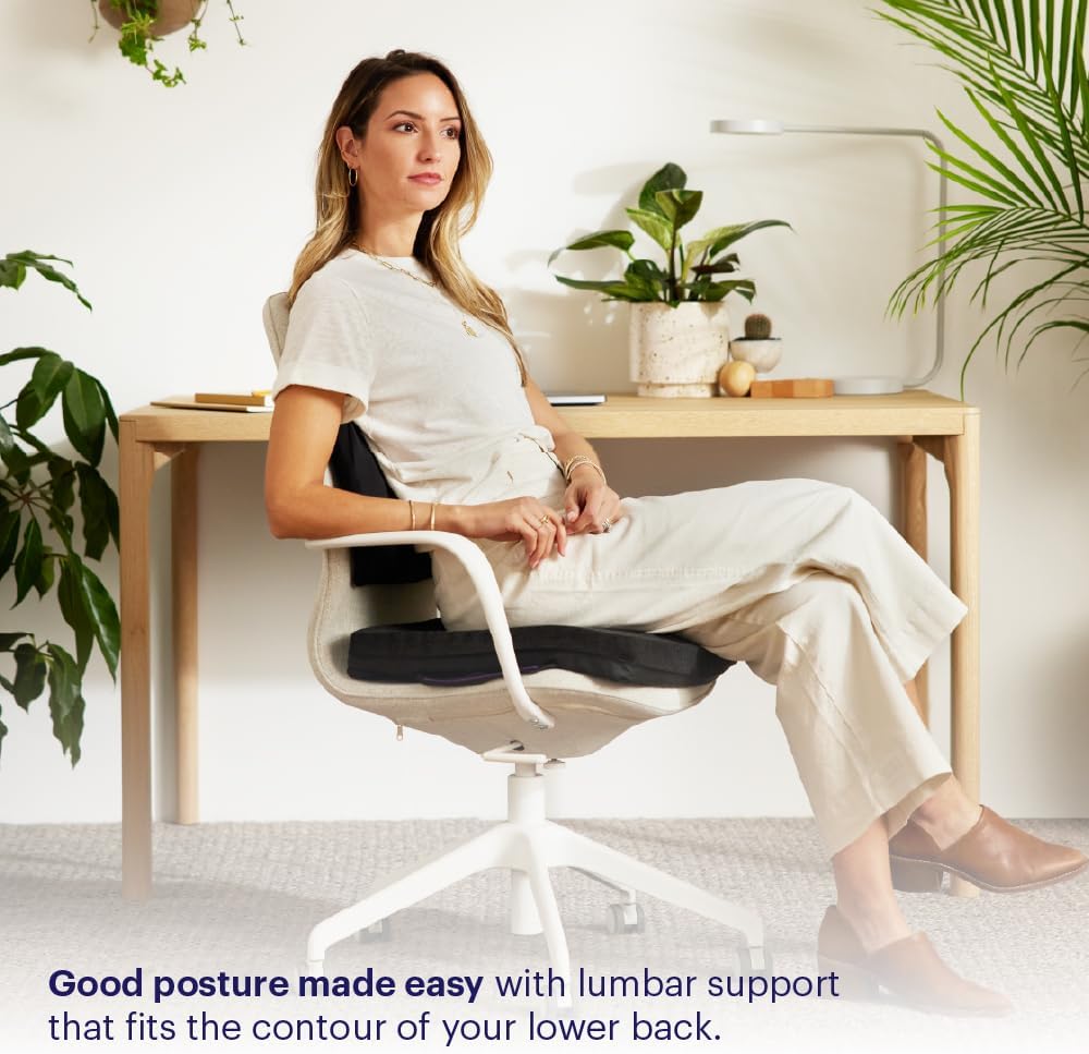 Purple Back Cushion | Pressure Reducing Grid Designed for Ultimate Comfort | Designed for Chairs, Gaming, and Travel | Made in The USA