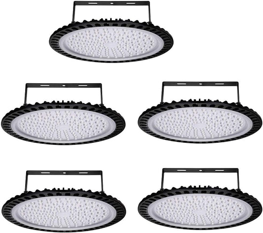 Viugreum 5 PACK 500W UFO LED High Bay Light, 50000LM 6500K Daylight White LED Warehouse Lighting, IP65 Waterproof Commercial Bay Lighting for Garage Barn Workshop Wet Location