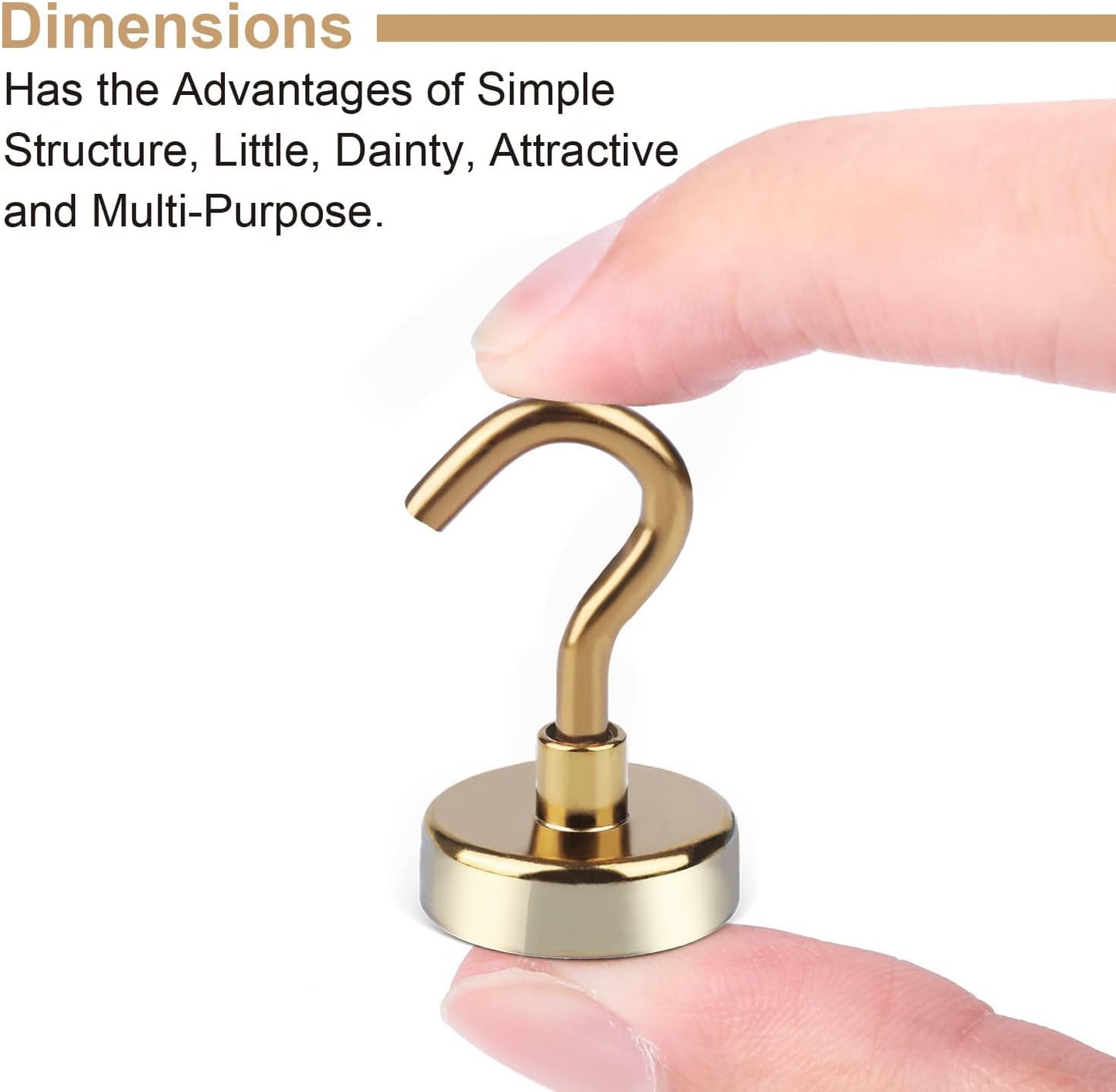 DIYMAG Magnetic Utility Hooks, 30Lbs Heavy Duty Rare Earth Neodymium Magnet Hooks with Nickel Coating for Kitchen, Garage, Cruise, Classroom, Workplace and Office etc, 3 Packs (Yellow)