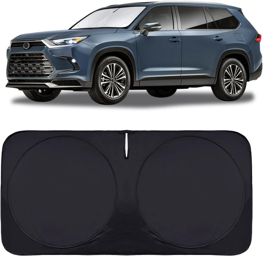 INSAUTO for Highlander Car Windshield Cover Windshield Sun Shade for Toyota Highlander 2020-2025 L LE XLE Limited Platinum Foldable Sunshade Front Window Custom Fit Vehicle Sun Protector