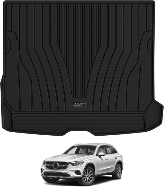 LASFIT Cargo Mat for Mercedes Benz GLC SUV 2025 2024 2023 300 / 300e / 43 AMG, All Weather TPE Custom Fit Mercedes Benz GLC SUV Trunk Mat Cargo Liner, Black
