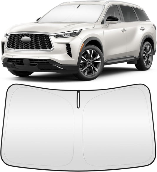 Windshield Sun Shade for Infiniti QX60 2022-2025 4-Layer Front Window Shade Custom Sun Visor 240T Shade Blocks UV Keep Your Car Cooler