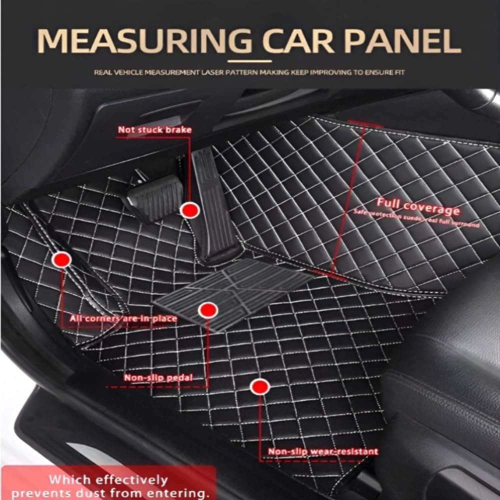 Add Personal Touch to Your Vehicle with IMEISH Customizable Logo Text Car Mats for 99% of vehiclesPads Protection Non-Slip Leather Floor Liners (Beige)