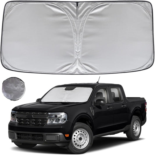 KAYZT Windshield Sun Shade for 2017-2022 Ford F250 F350 F450 F550 Super Duty Foldable Sunshade Pickup Front Window Custom Fit Car Accessories