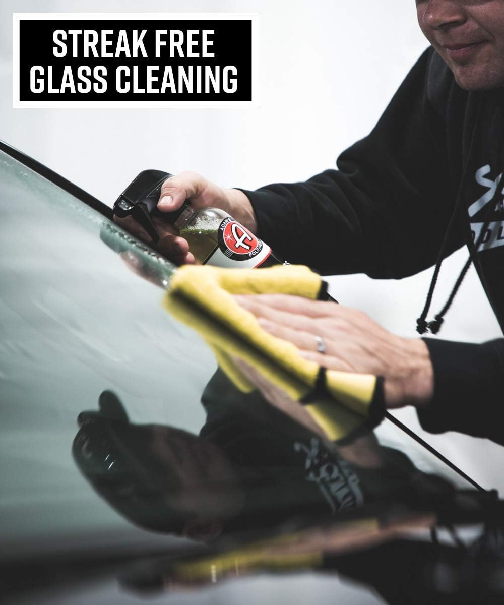 Adam's Polishes Glass Cleaner - Car Window Cleaner | Car Wash All-Natural Streak Free Formula for Car Cleaning | Safe On Tinted & Non-Tinted Glass | Won’t Strip Car Wax or Paint Protection