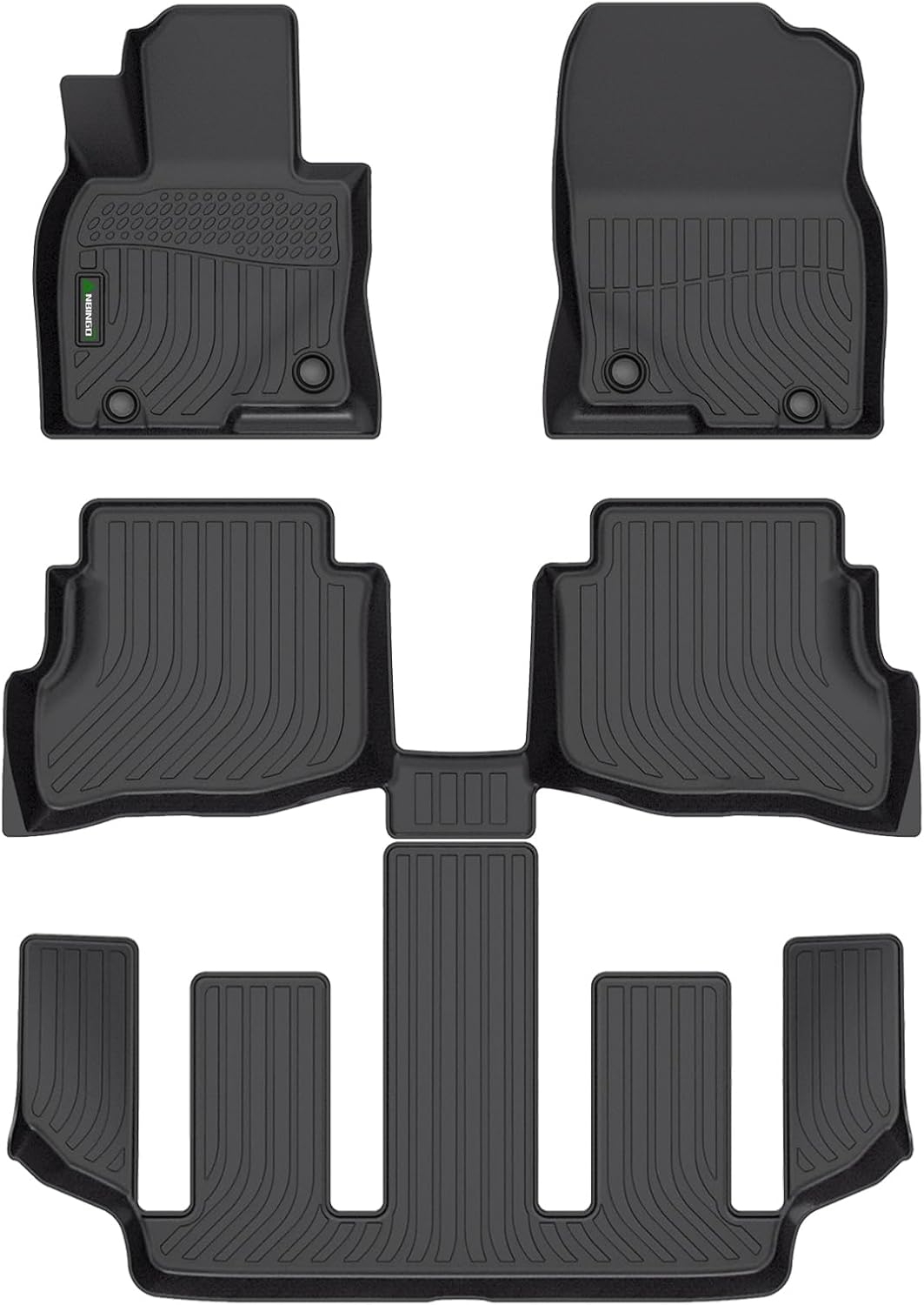 ANBINGO® Floor Mats Custom for Mazda CX9 (6 Passenger, Bucket Seat 2nd Row Has Cup Holders) 2020-2023 Waterproof All Weather Car Mats Guard Liners Front & Rear & 3rd Row CX-9 Full Set -Black