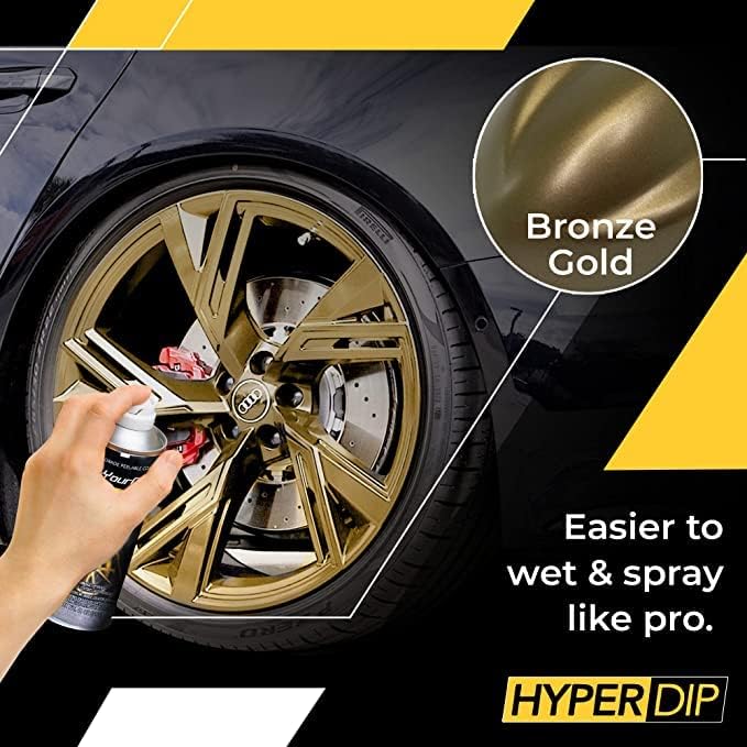 DipYourCar.com HyperDip Paint - Can of Sprayable Automotive Dip Coat - Removable Peelable Paint Protection for Cars - Bronze Gold Satin Coat Spray