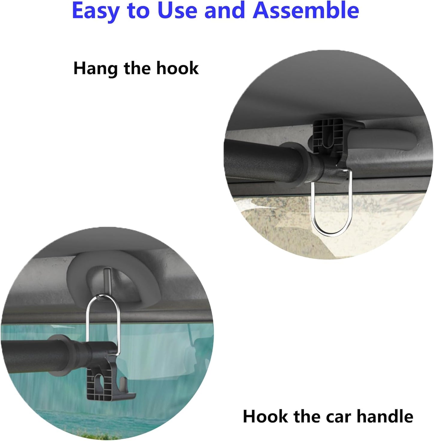 Car Clothes Hanger Bar - Heavy Duty Car Clothes Rack Expanded to 65 Inches - Adjustable Telescopic Clothes Rod for Car, Travel, Suv, Truck, Automotive