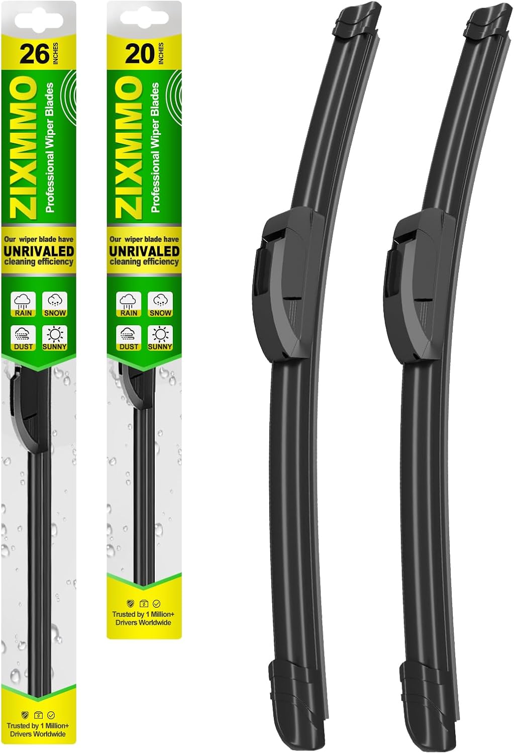 QUALITY 26in + 20in Premium All-Season Windshield Wiper Blades for Original Equipment Replacement(Set of 2)