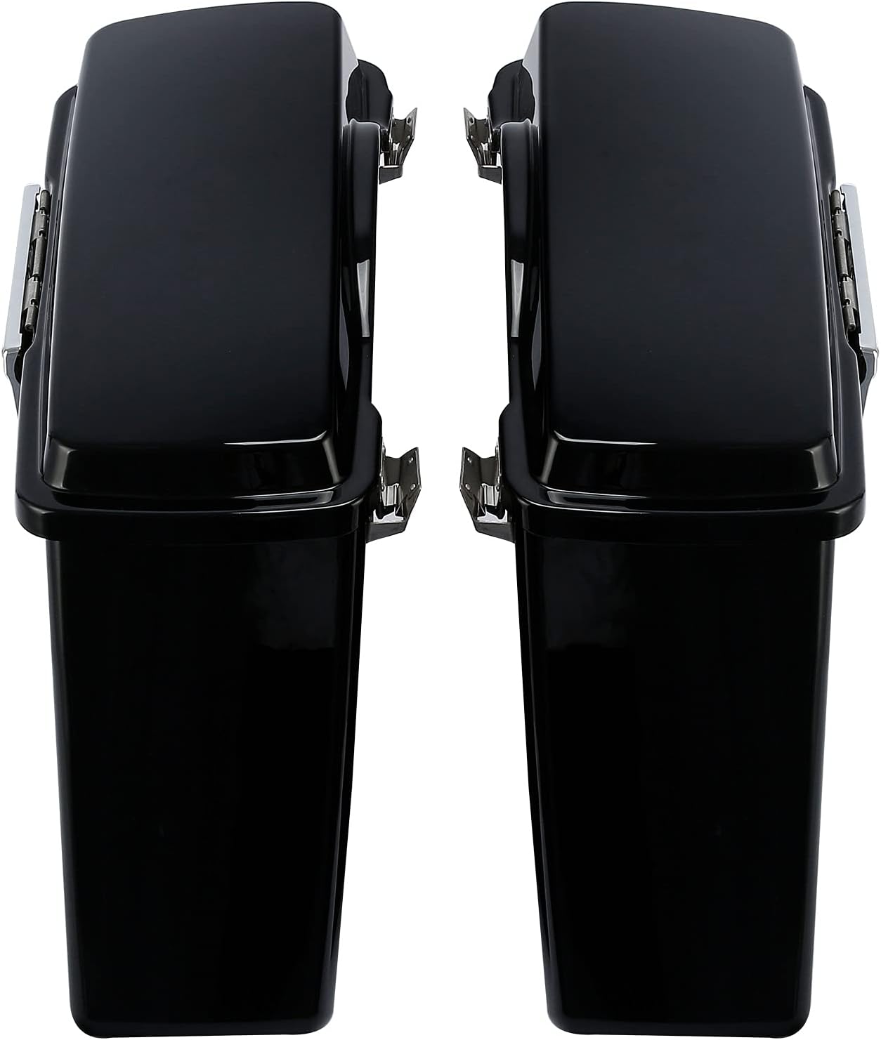 XFMT Vivid Black Hard Saddlebags Saddle Bags Trunk W/Chrome Conversion Brackets For Harley Softail Heritage Classic Deluxe 1984-2017