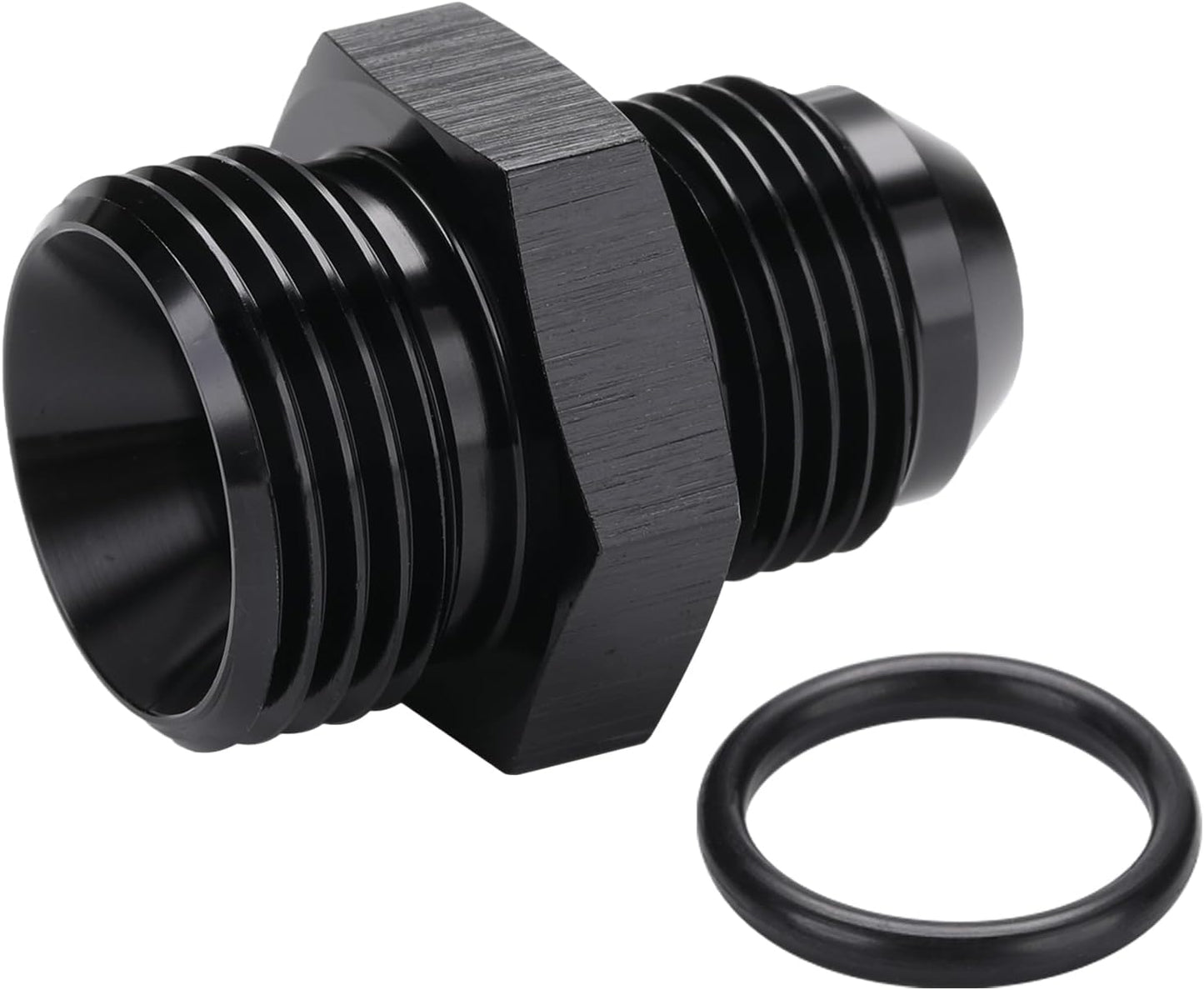 8AN Male Flare to 10AN ORB O-ring Boss Fuel Pump Rail Adapter Fitting Aluminum Black
