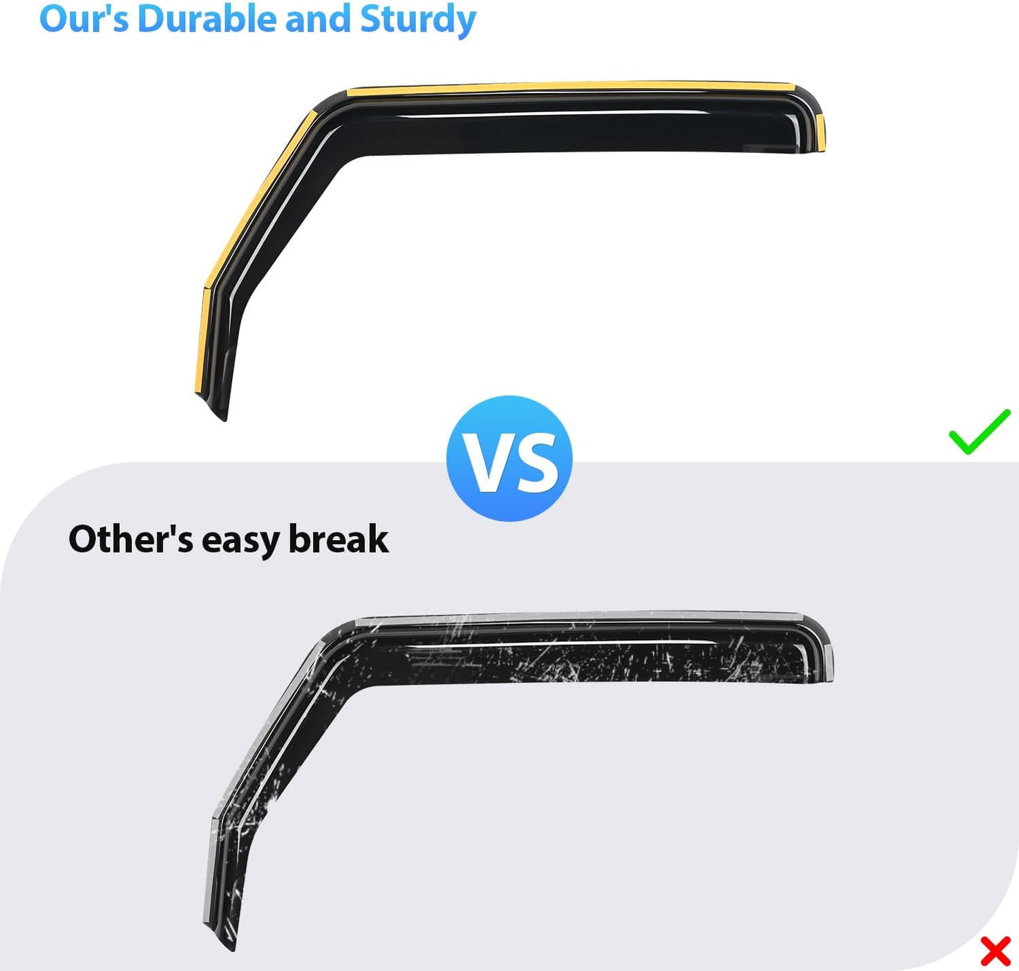 Nilight Durable in Channel Rain Guards for Honda Civic Hatchback HB LX Sport Touring EX-L 2022 2023 2024 Window Deflectors, Vent Window Visors-4pcs