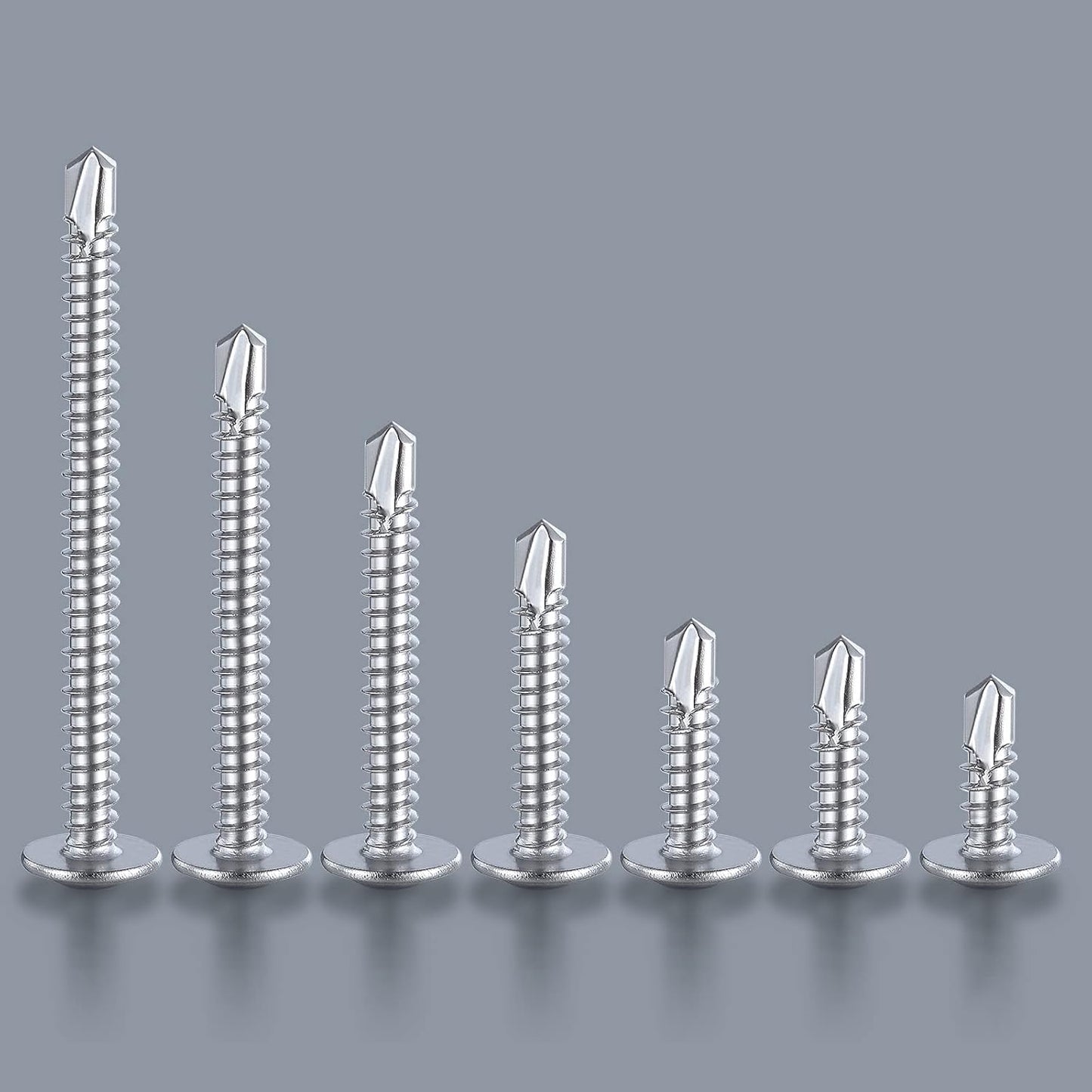 Wensilon（200pcs）#8×1”for Sheet Metal Self-Tapping Screws 410 Stainless Steel Truss Head High-Strength Quick Tapping Screws