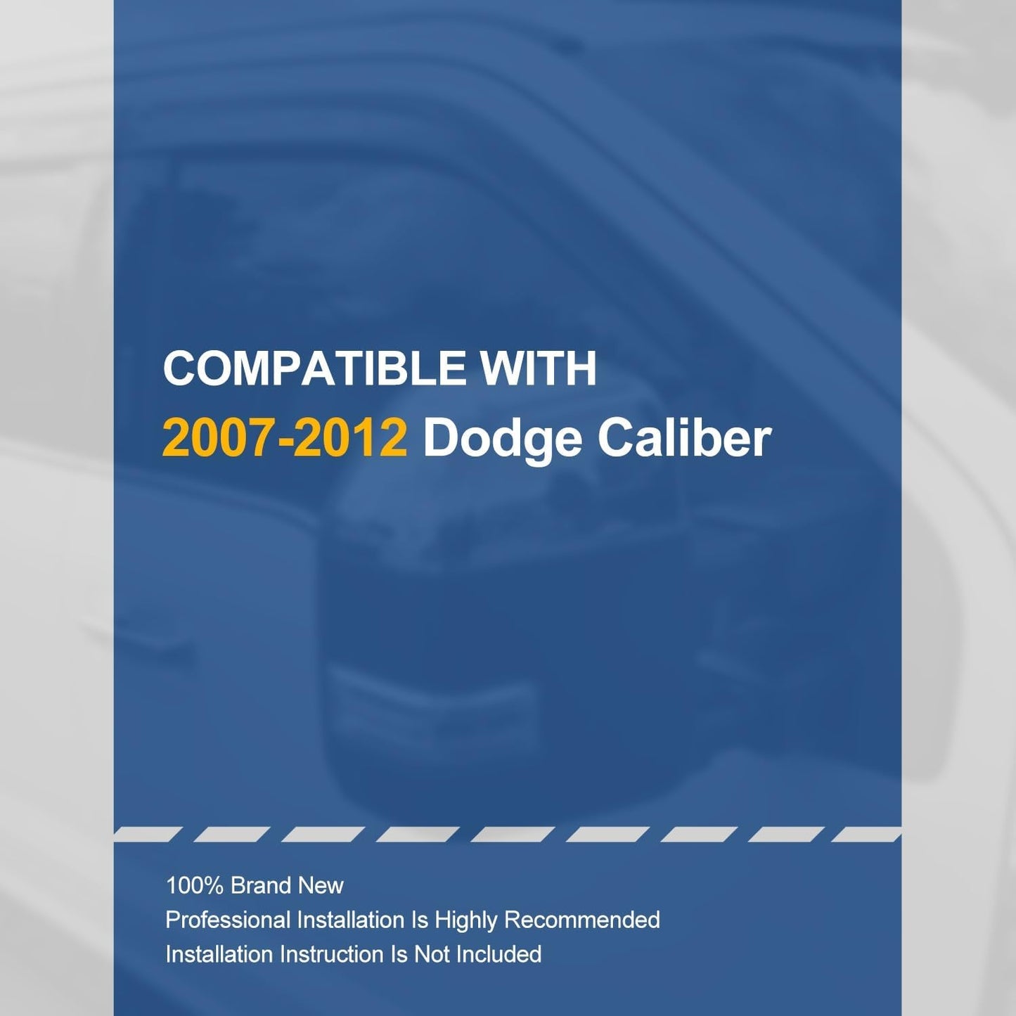 Auto Dynasty Set of 4 Carbon Fiber Pattern Window Visors Compatible with 2007 2008 2009 2010 2011 2012 Dodge Calibe, Tape-On Rain Guards Shield Vent Shade Deflector Glossy Black