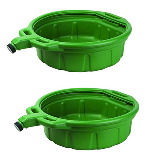 Groz 41961 4.25 Gallon Antifreeze Drain Pan - with Spout Cap, Durable HDPE Construction, Spill-Proof Design for Auto Shops and Garages, Green Color, Pack of 2